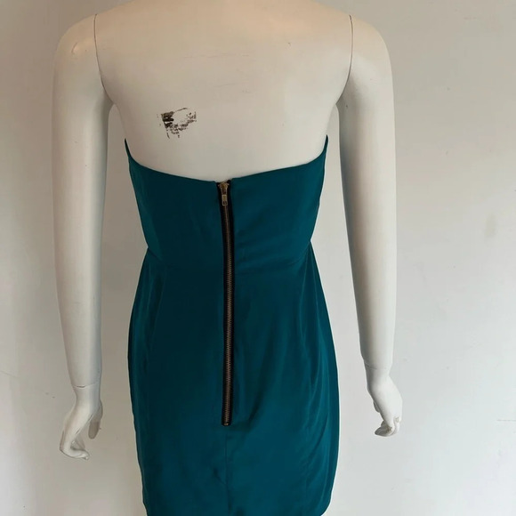 Naven Womens 100% Silk Strapless Sweetheart Mini Sheath Dress Green Size S - Picture 4 of 8